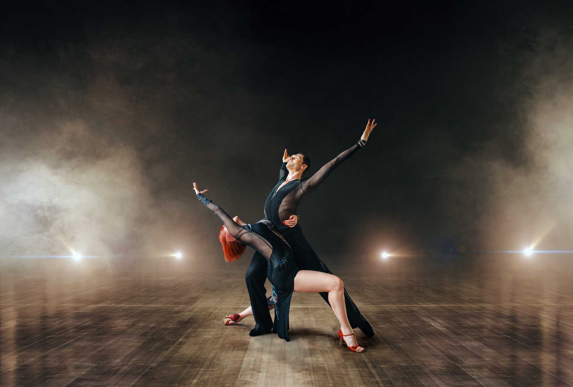 Elegant dancers, ballrom dance on the stage